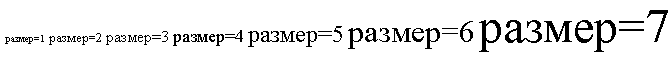 Пример представления различных размером шрифтов