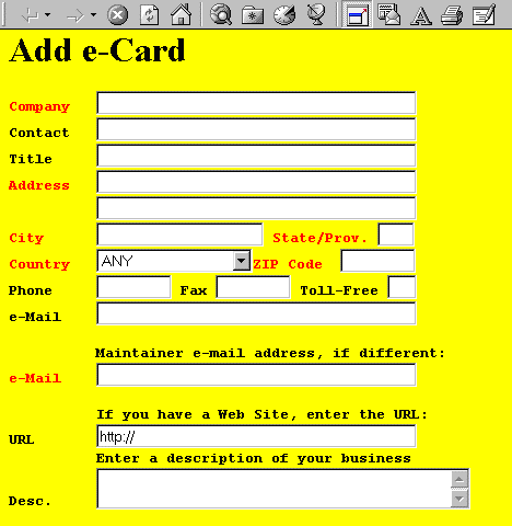 Фрагмент регистрационной формы с бизнес-каталога LinkStar