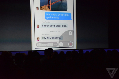 Переписка iMessage с добавленным голосовым сообщением