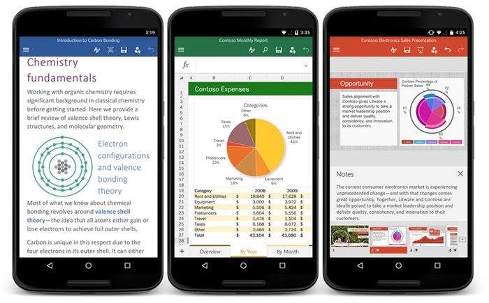 Word, Excel и PowerPoint для Android-смартфонов