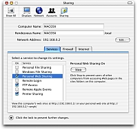 Пульт Sharing - центр управления совместным доступом к ресурсам Mac OS X