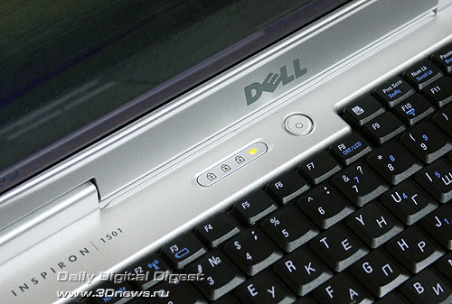 Dell Inspiron 1501. Индикаторы, кнопка включения