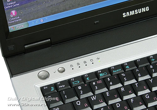 Samsung R40. Индикаторы и кнопка включения