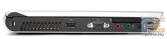 Lenovo 3000 V100: левая грань