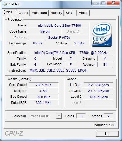 ASUS U3S: процессор