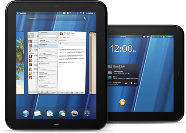 Планшетный компьютер HP TouchPad (изображение производителя).