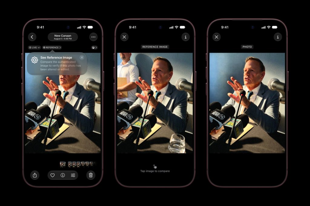 Сравнение фотографии и эталонного изображения Apple Reference Image в приложении Photos