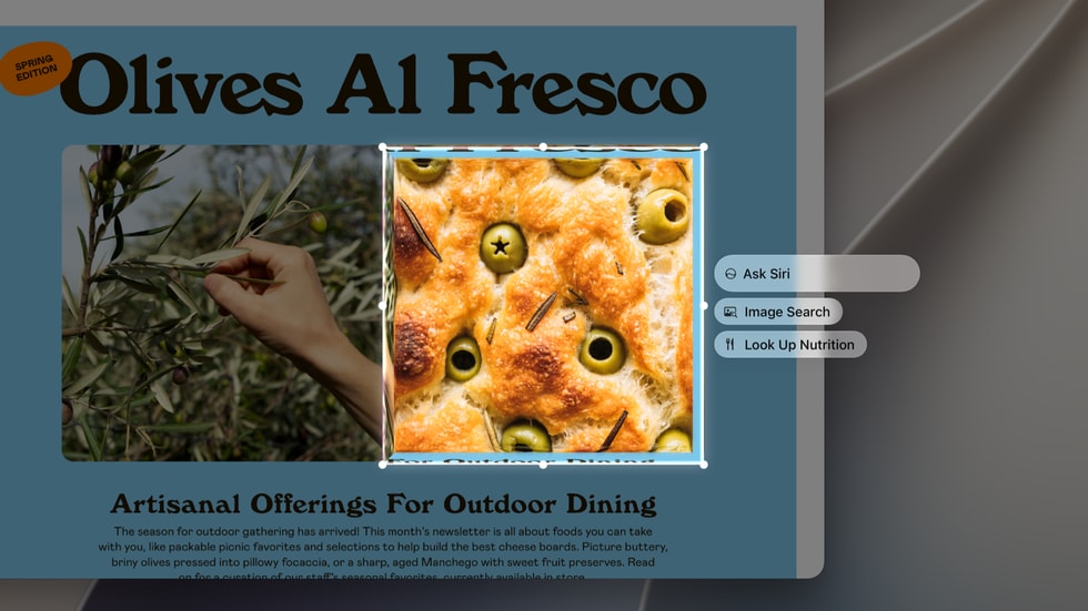 Функция Visual Intelligence в macOS 27