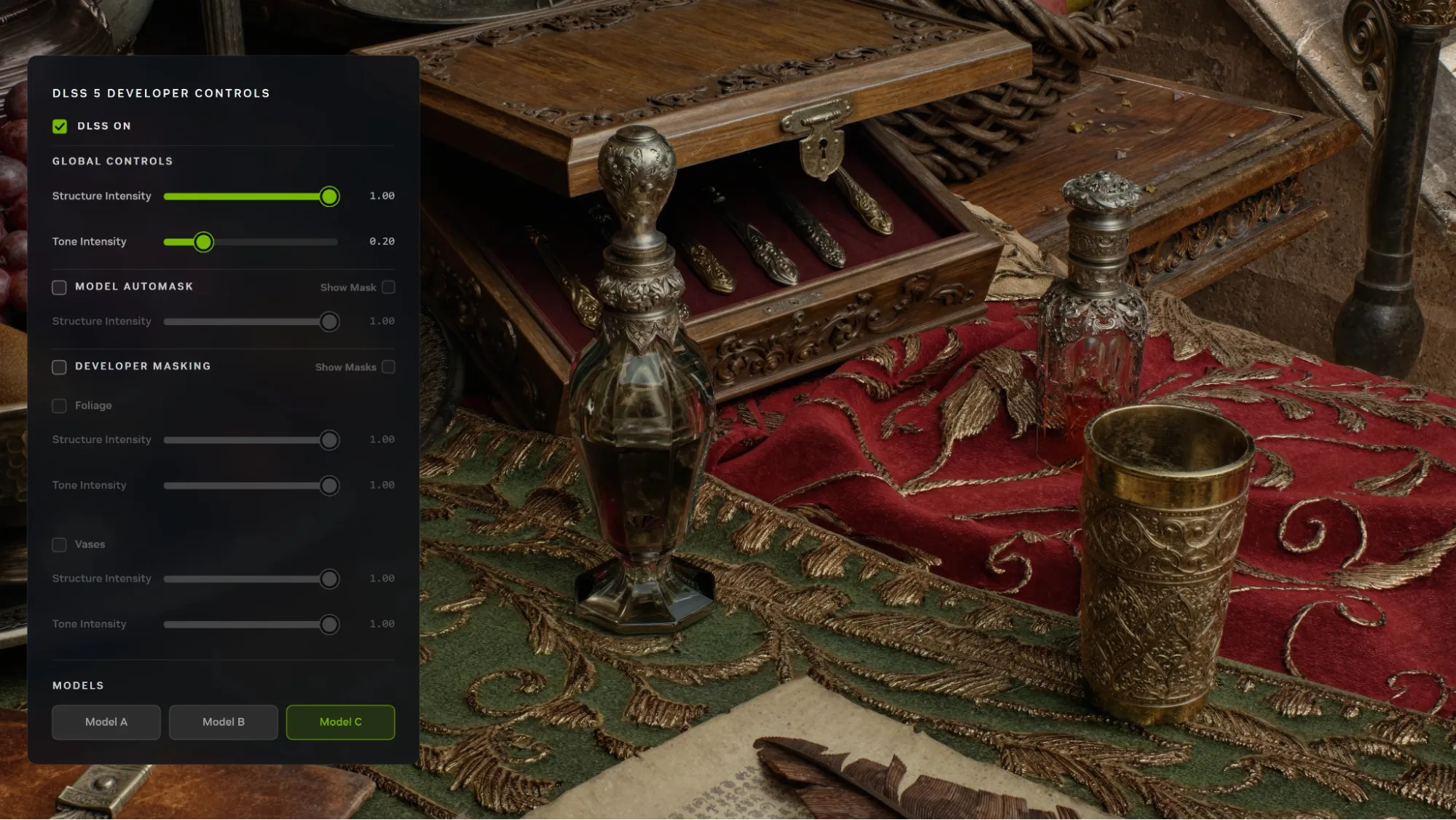 Панель управления эффектами DLSS 5